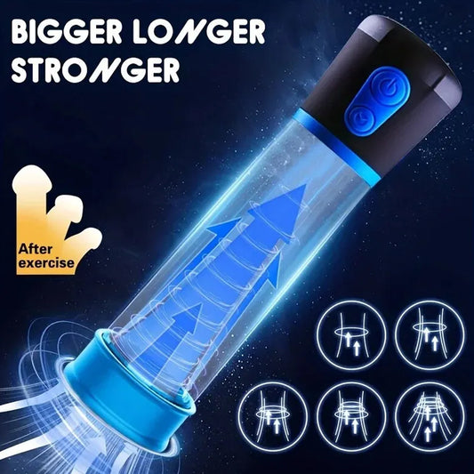 LED Electric Penis Pump Male Masturbator Cup Dick Extender Vacuum Pump Penis Enlargement Pump Trainer Sex Toy for Men
