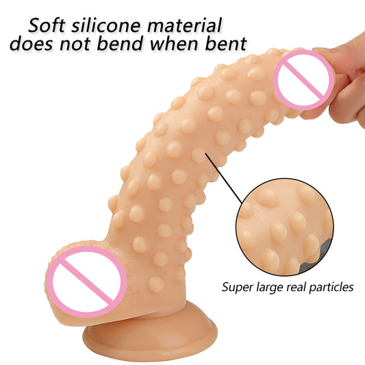 Silicone particles BDSM stimulation orgasm stick realistic soft penis adult sex toy female vagina