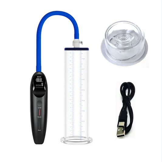 Penis Vacuum Pump, Smart Mode Penis Enlargement Extend Pump scale, Extender Enlarger Male Masturbator with Magnifier, Penis Enlarge Air Pressure